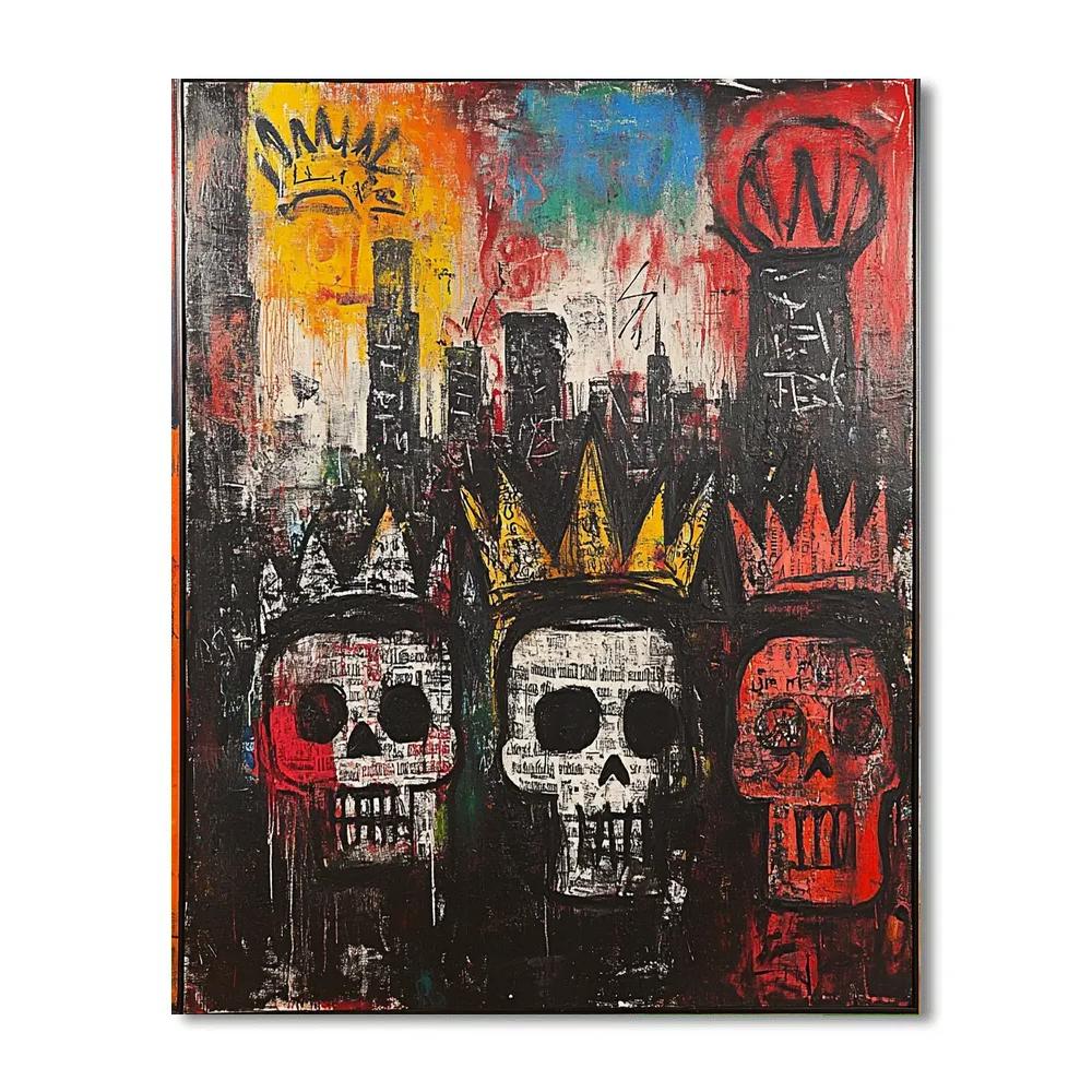Basquiat Inspired Urban Mythology paint by color