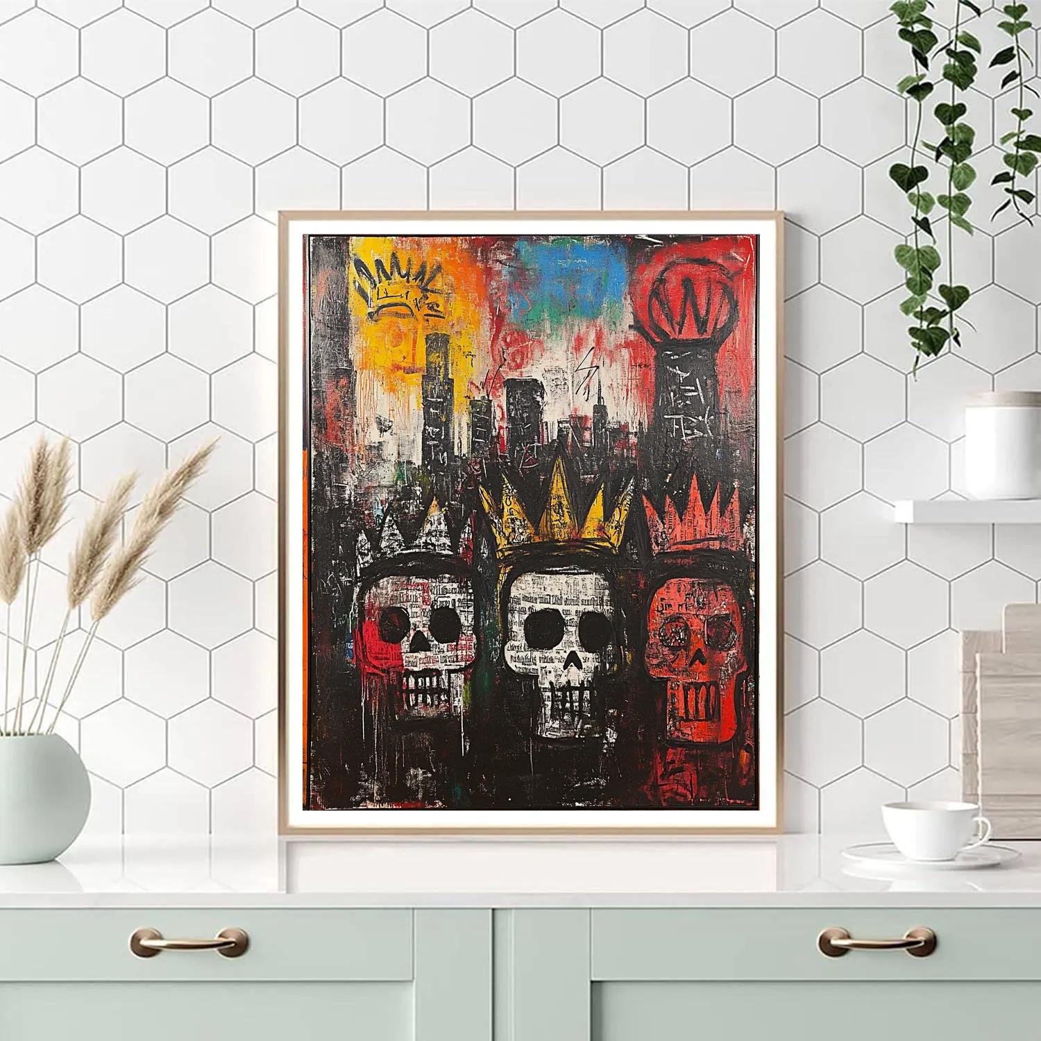 Basquiat Inspired Urban Mythology paint by color