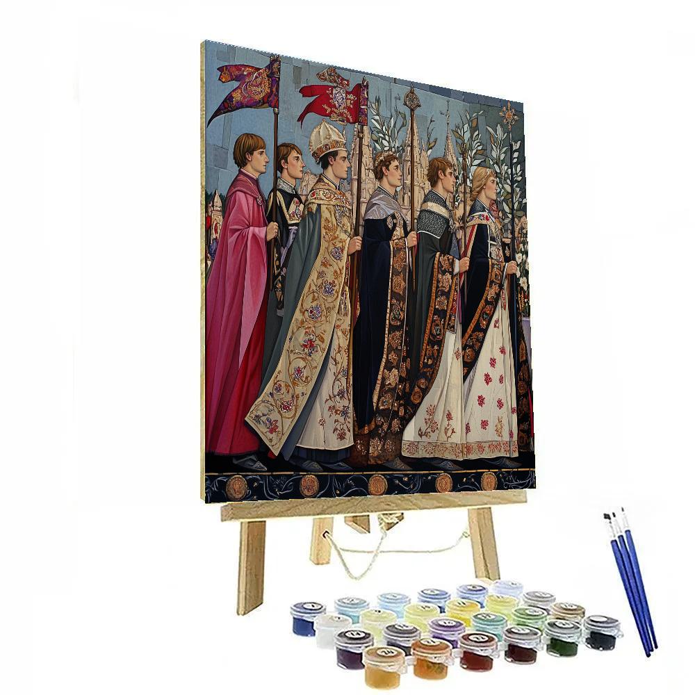 Edward Burne-Jones Inspired Mythic Procession DIY paint by numbers