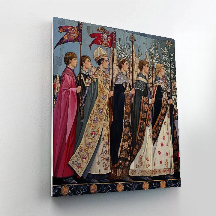 Edward Burne-Jones Inspired Mythic Procession DIY paint by numbers