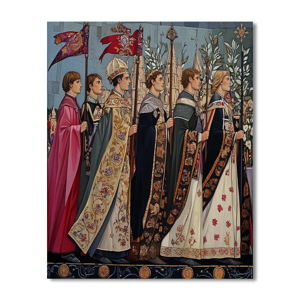 Edward Burne-Jones Inspired Mythic Procession DIY paint by numbers