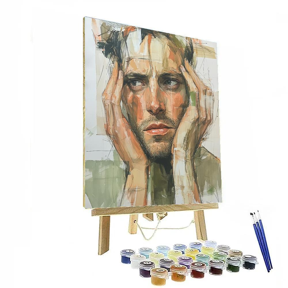 Egon Schiele Inspired Intense Portrait Numbered painting kits