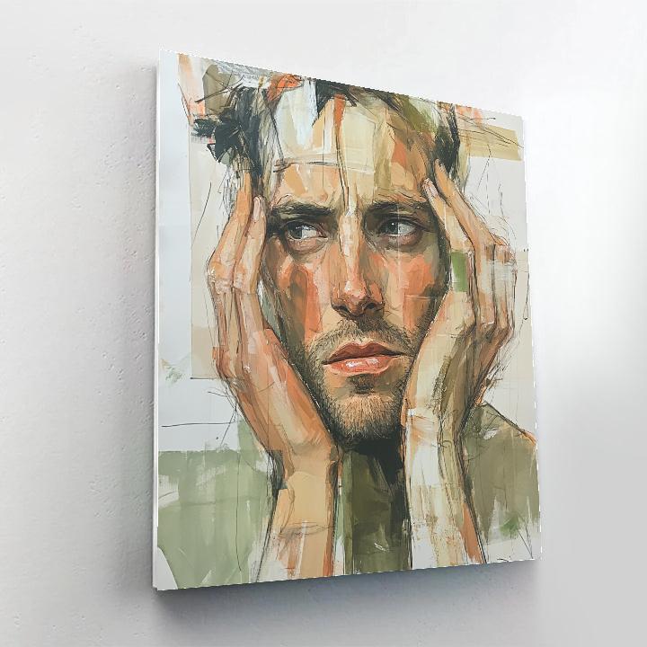 Egon Schiele Inspired Intense Portrait Numbered painting kits