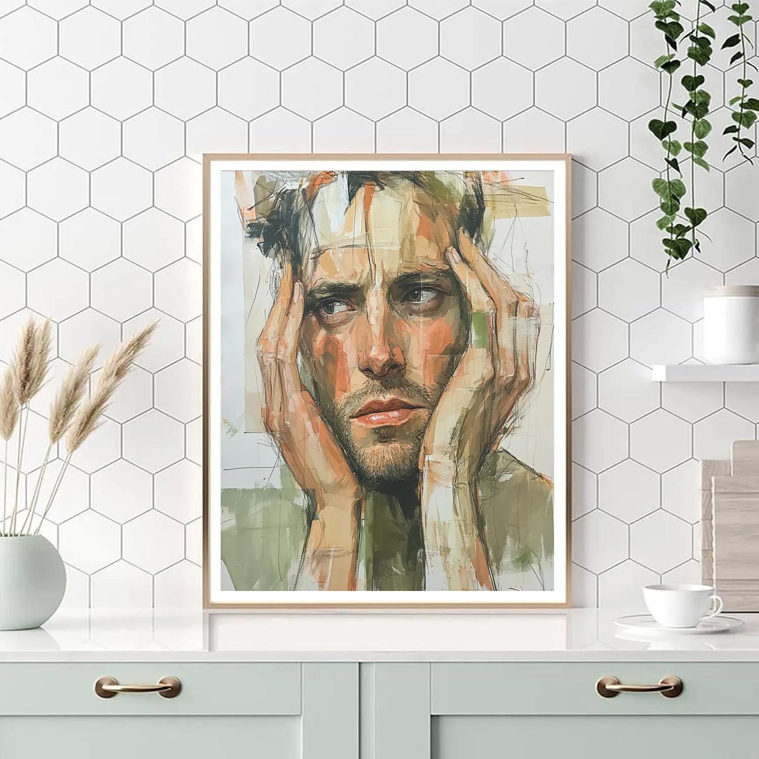 Egon Schiele Inspired Intense Portrait Numbered painting kits