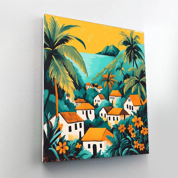 Gauguin Inspired Tropic Village DIY paint by numbers