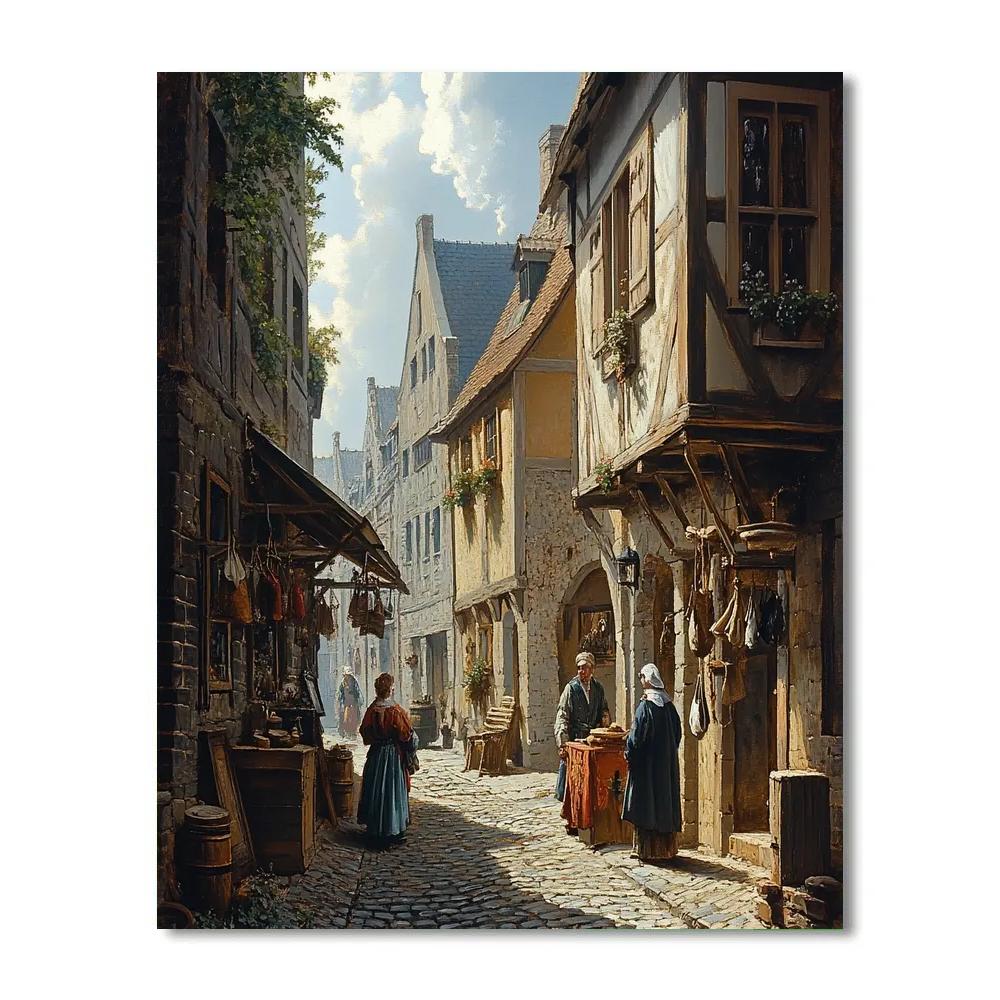 Petrus Christus Inspired Market Street Numbered painting kits