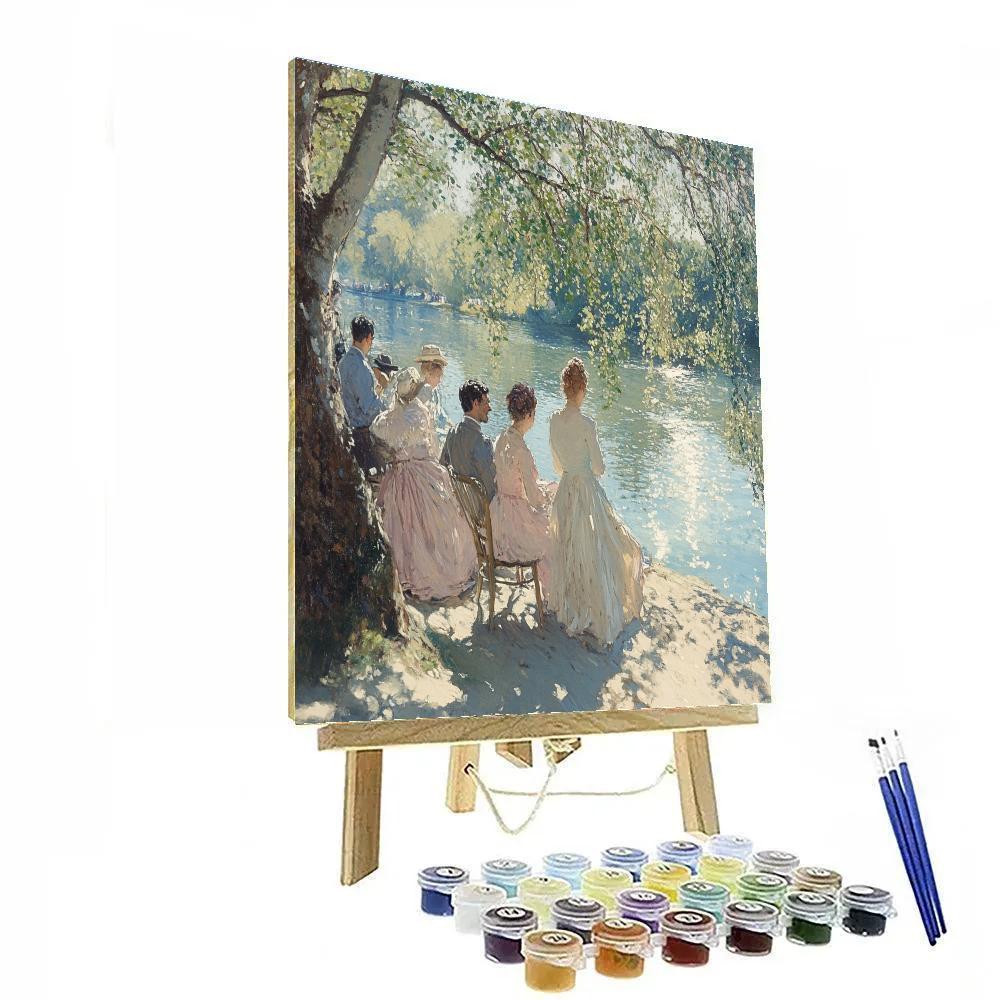 Berthe Morisot Inspired Riverside Afternoon paint by numbers