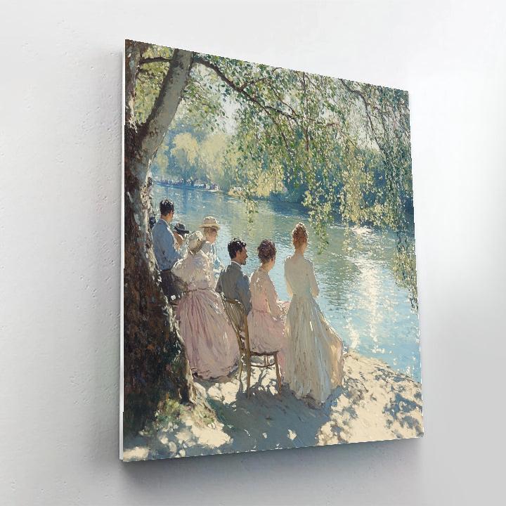 Berthe Morisot Inspired Riverside Afternoon paint by numbers