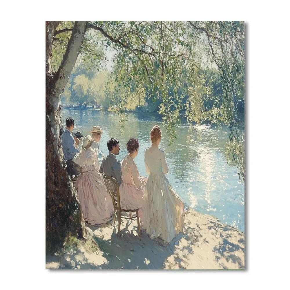 Berthe Morisot Inspired Riverside Afternoon paint by numbers