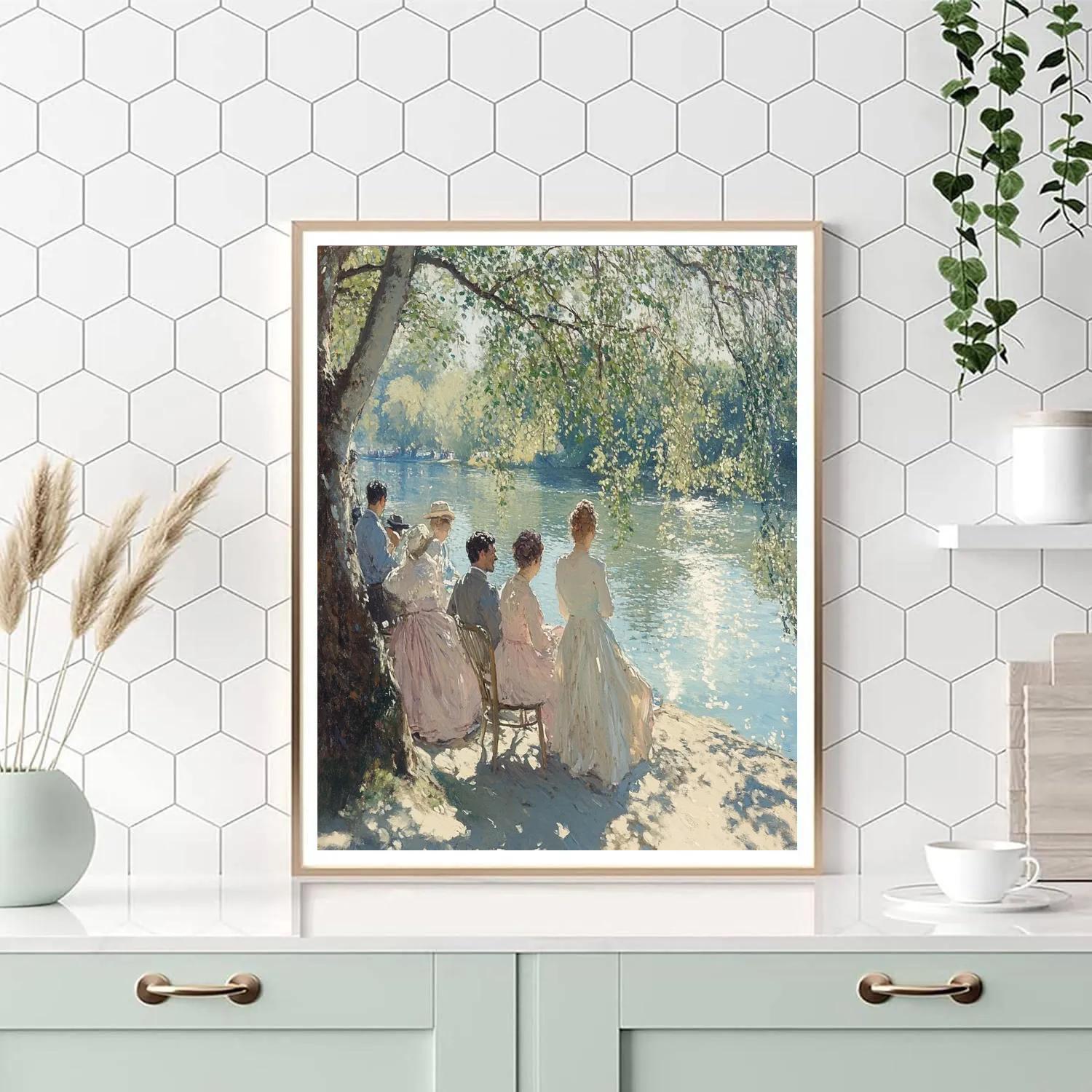 Berthe Morisot Inspired Riverside Afternoon paint by numbers