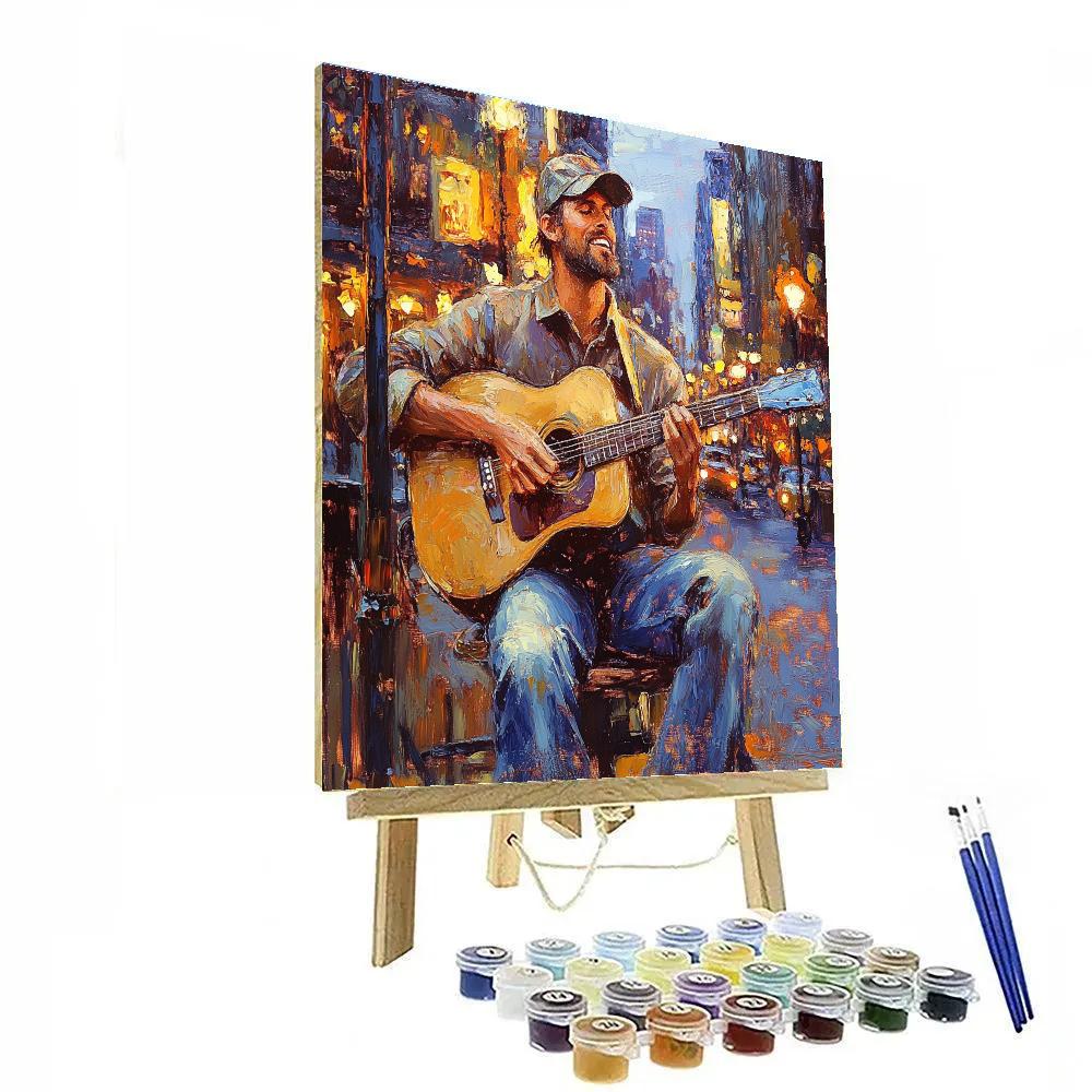 Sargent Inspired Street Musician DIY paint by numbers