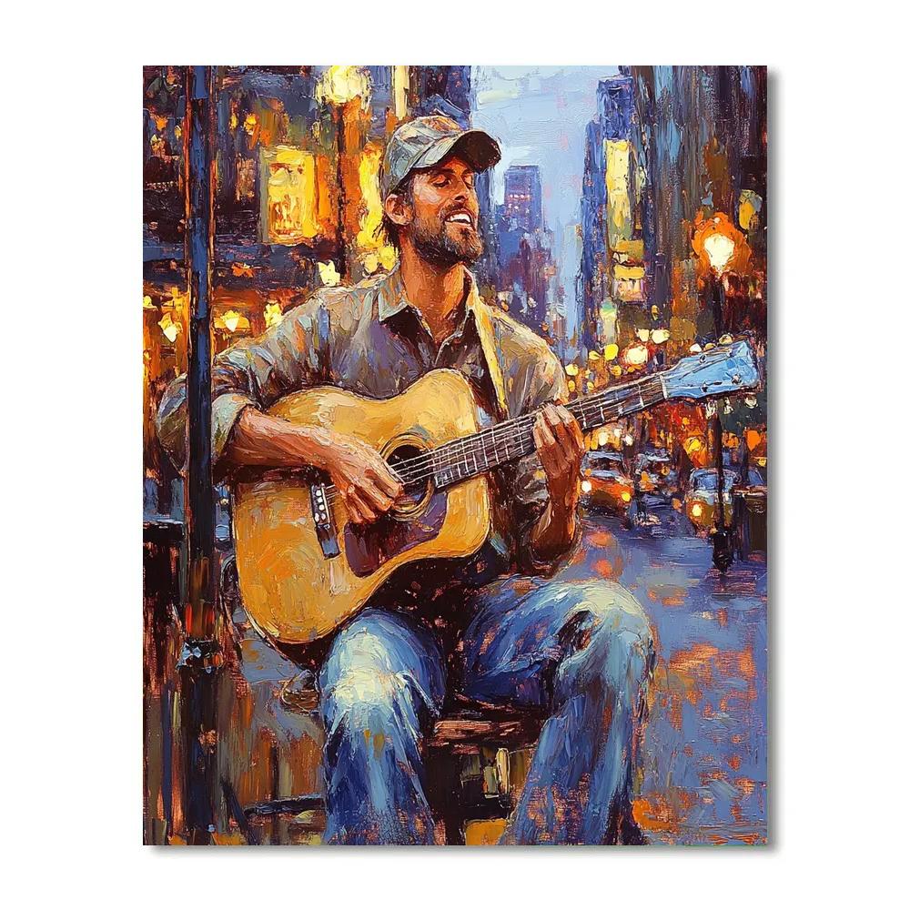 Sargent Inspired Street Musician DIY paint by numbers