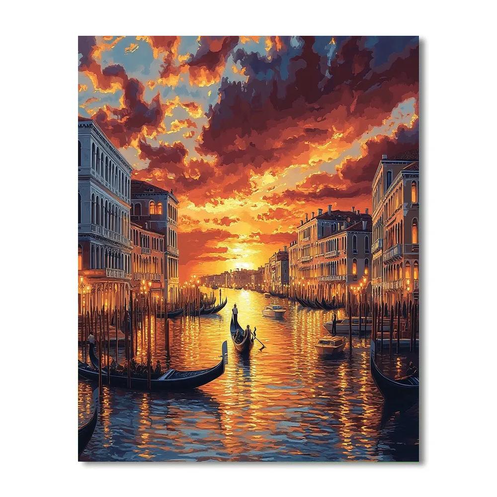 Titian Inspired Venetian Sunset Paint by numbers art