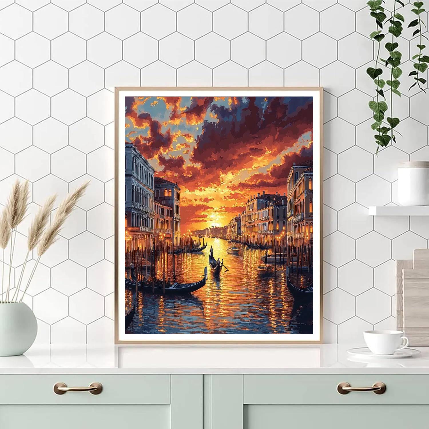 Titian Inspired Venetian Sunset Paint by numbers art