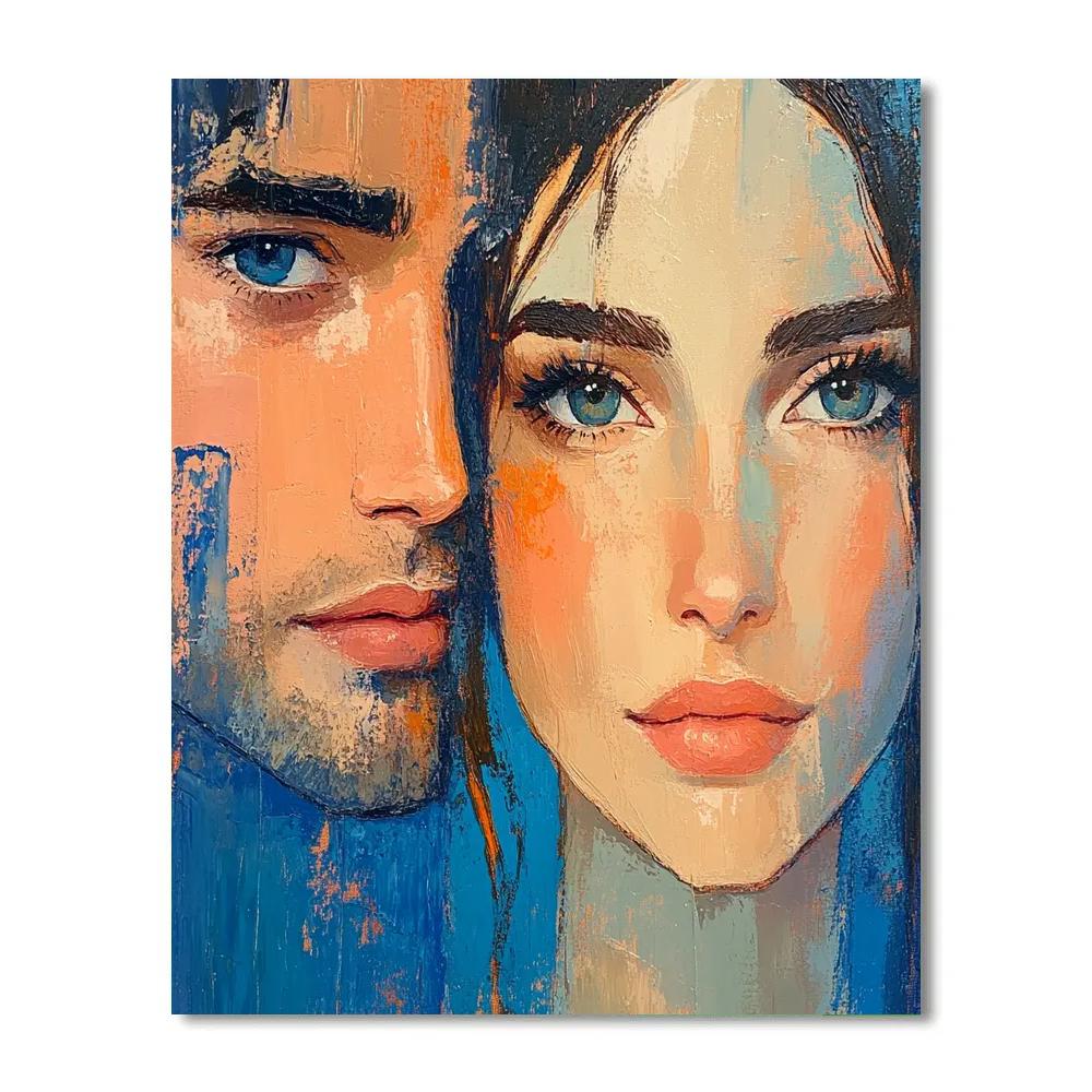Amedeo Modigliani Inspired Elongated Couple Paint by numbers kits