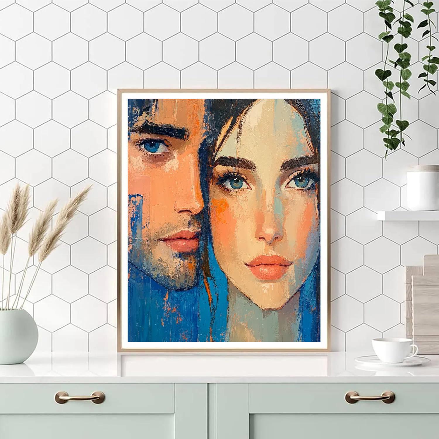 Amedeo Modigliani Inspired Elongated Couple Paint by numbers kits
