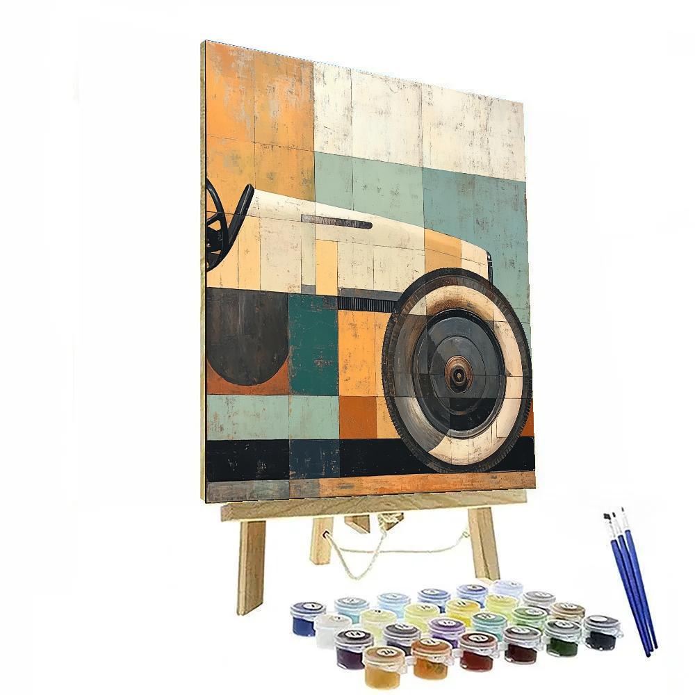 Picasso Inspired Cubist Vintage Car paint by color