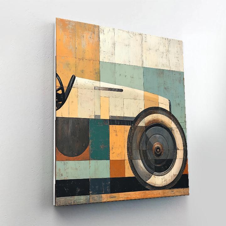 Picasso Inspired Cubist Vintage Car paint by color