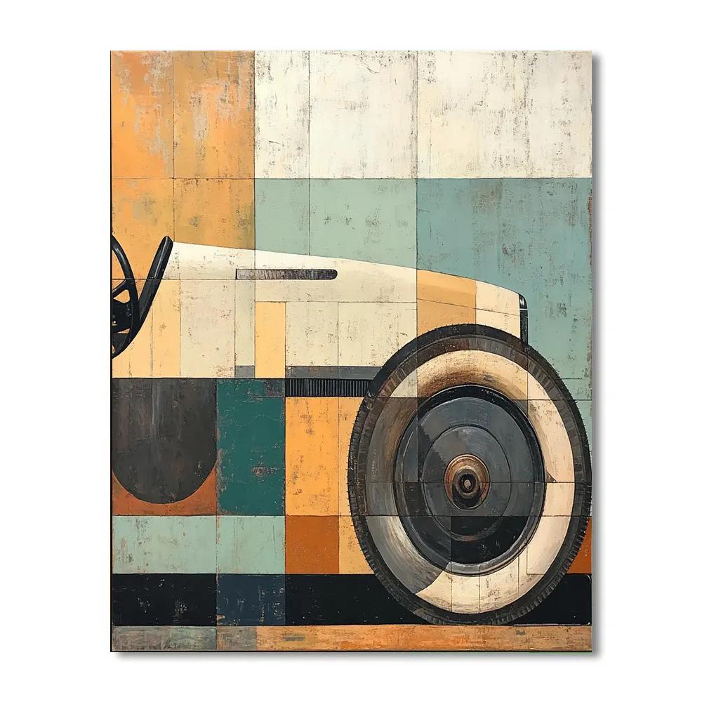 Picasso Inspired Cubist Vintage Car paint by color