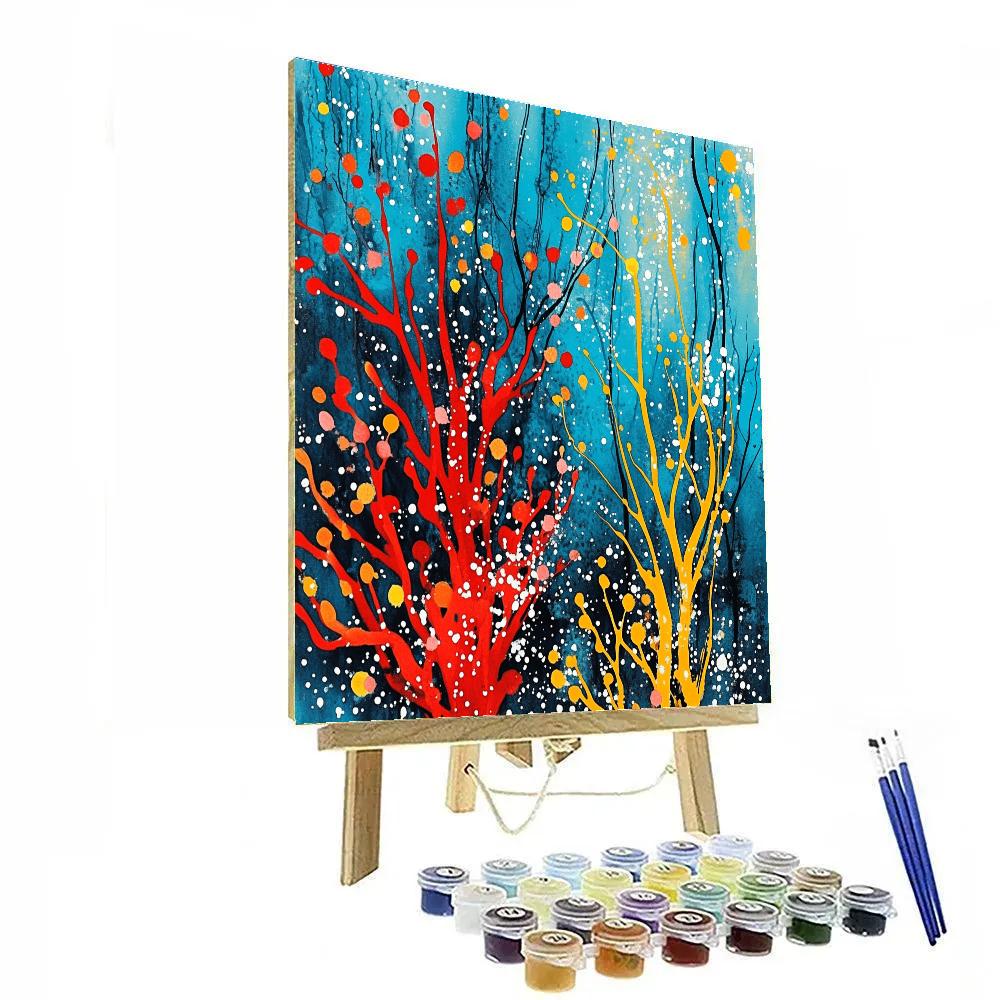 Jackson Pollock Inspired Coral Reef Rhythm paint by numbers
