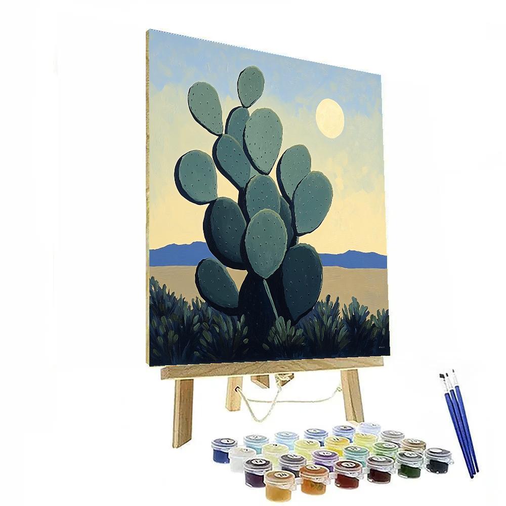 Georgia OKeeffe Inspired Moonlit Cactus Painting by numbers kit