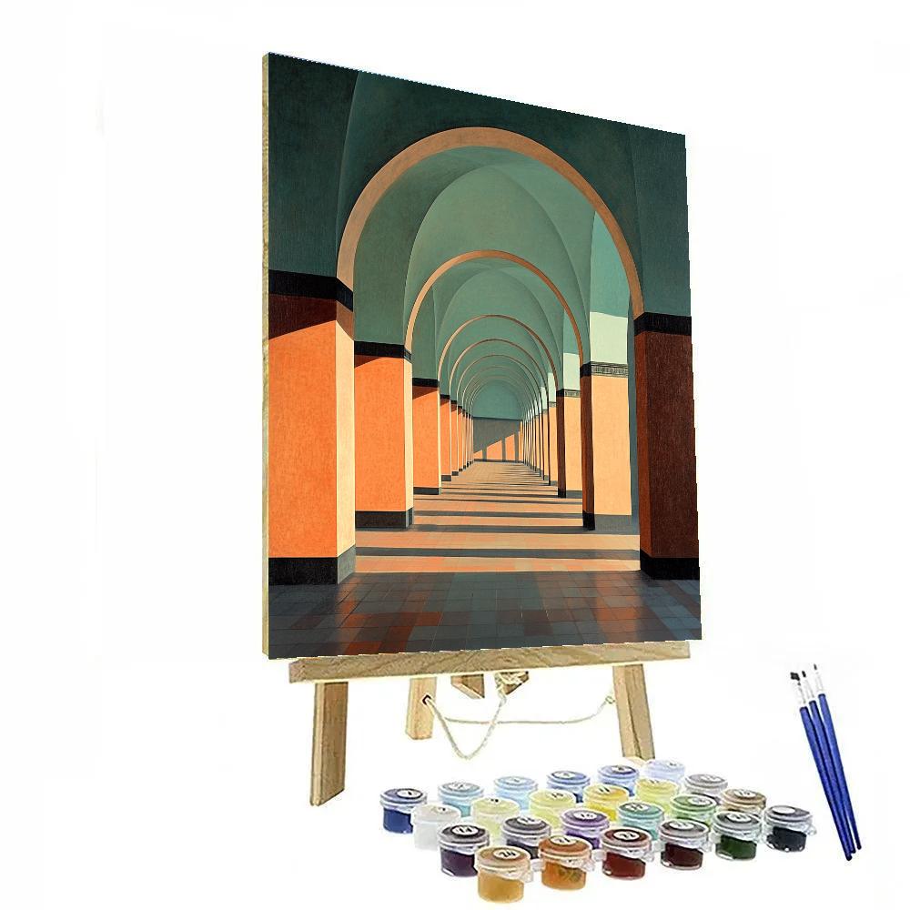 Giorgio De Chirico Inspired Silent Station paint by color