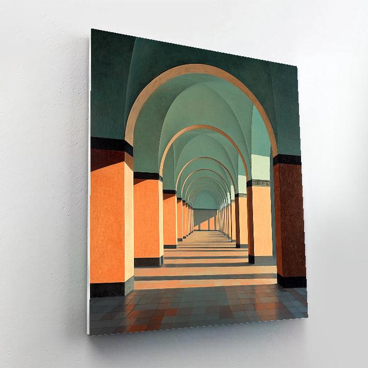 Giorgio De Chirico Inspired Silent Station paint by color
