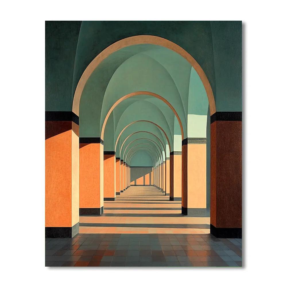 Giorgio De Chirico Inspired Silent Station paint by color