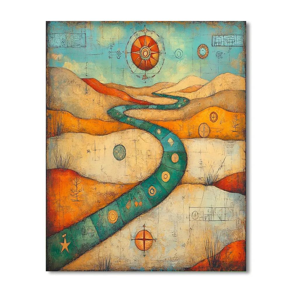 Paul Klee Inspired Desert Map DIY paint by numbers