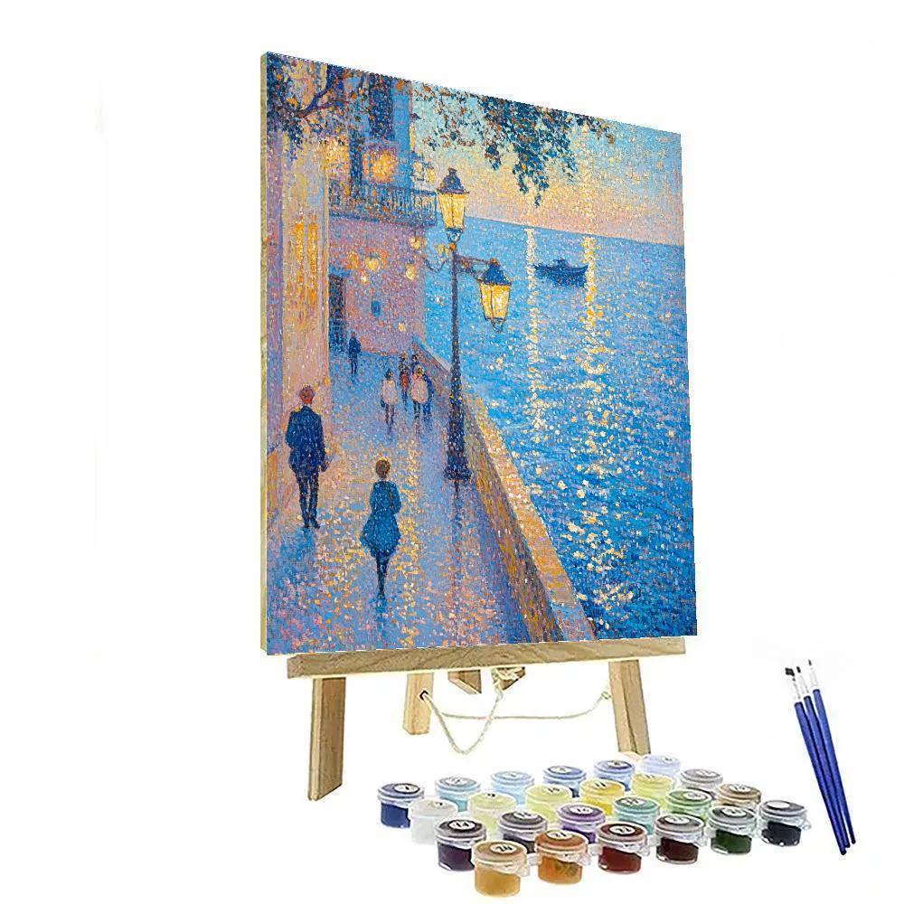 Seurat Inspired Ocean Promenade DIY paint by numbers