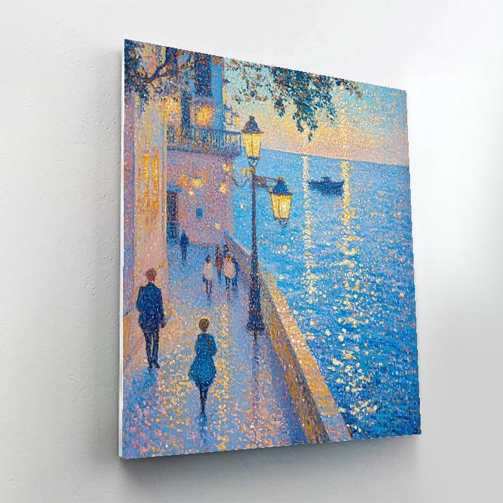 Seurat Inspired Ocean Promenade DIY paint by numbers