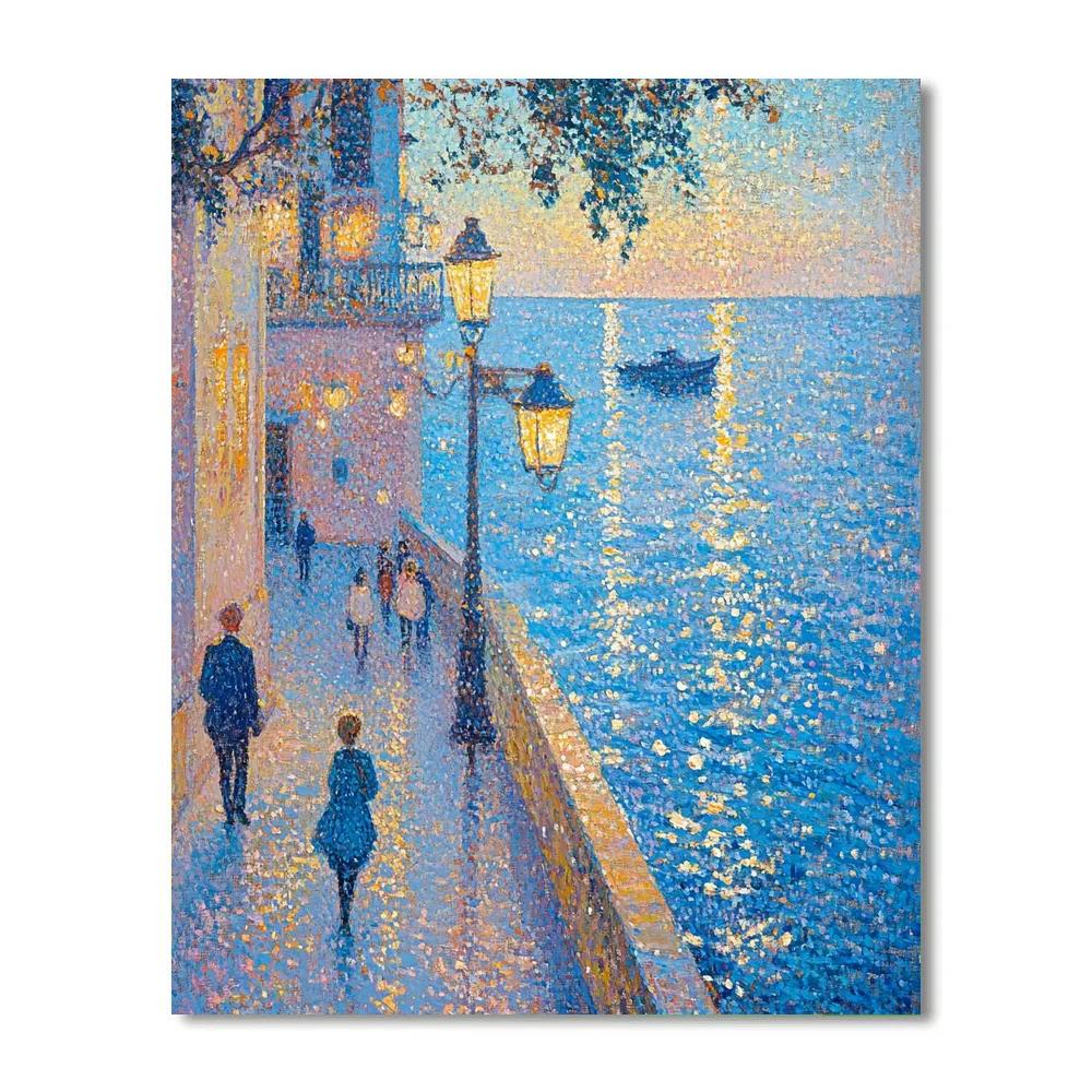 Seurat Inspired Ocean Promenade DIY paint by numbers