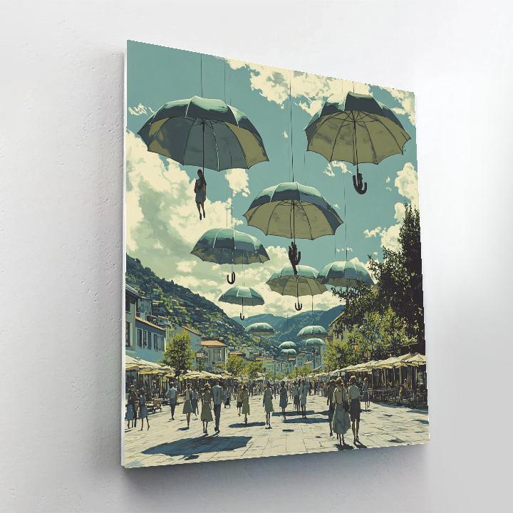 Rene Magritte Inspired Umbrella Planet painting number kit