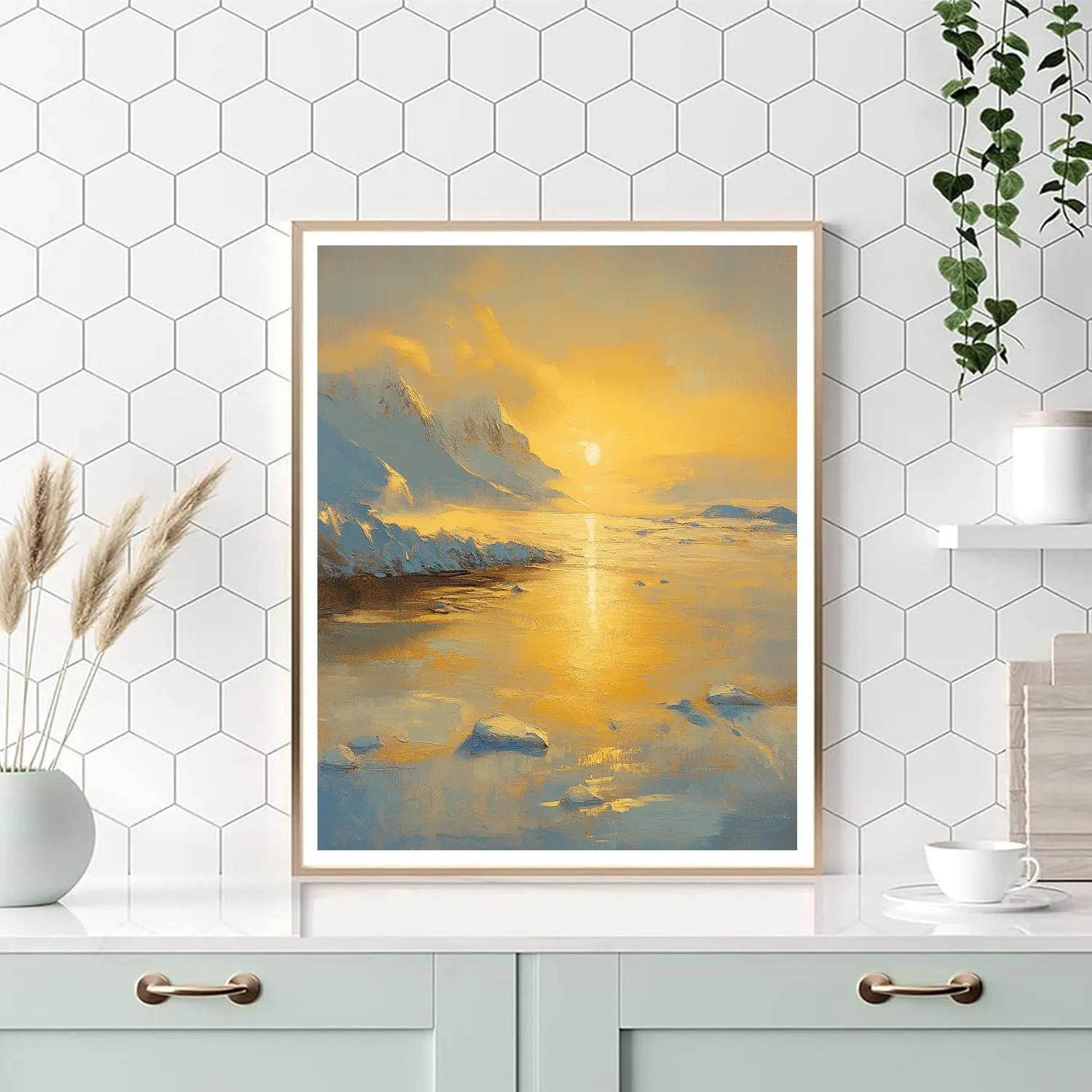 Turner Inspired Golden Glacier DIY paint by numbers