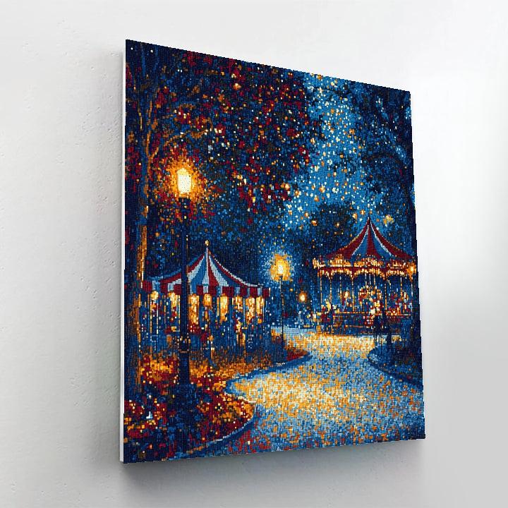 Georges Seurat Inspired Night Circus paint by color