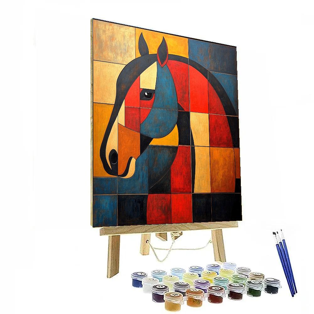 Pablo Picasso Inspired Mythic Horse paint by numbers