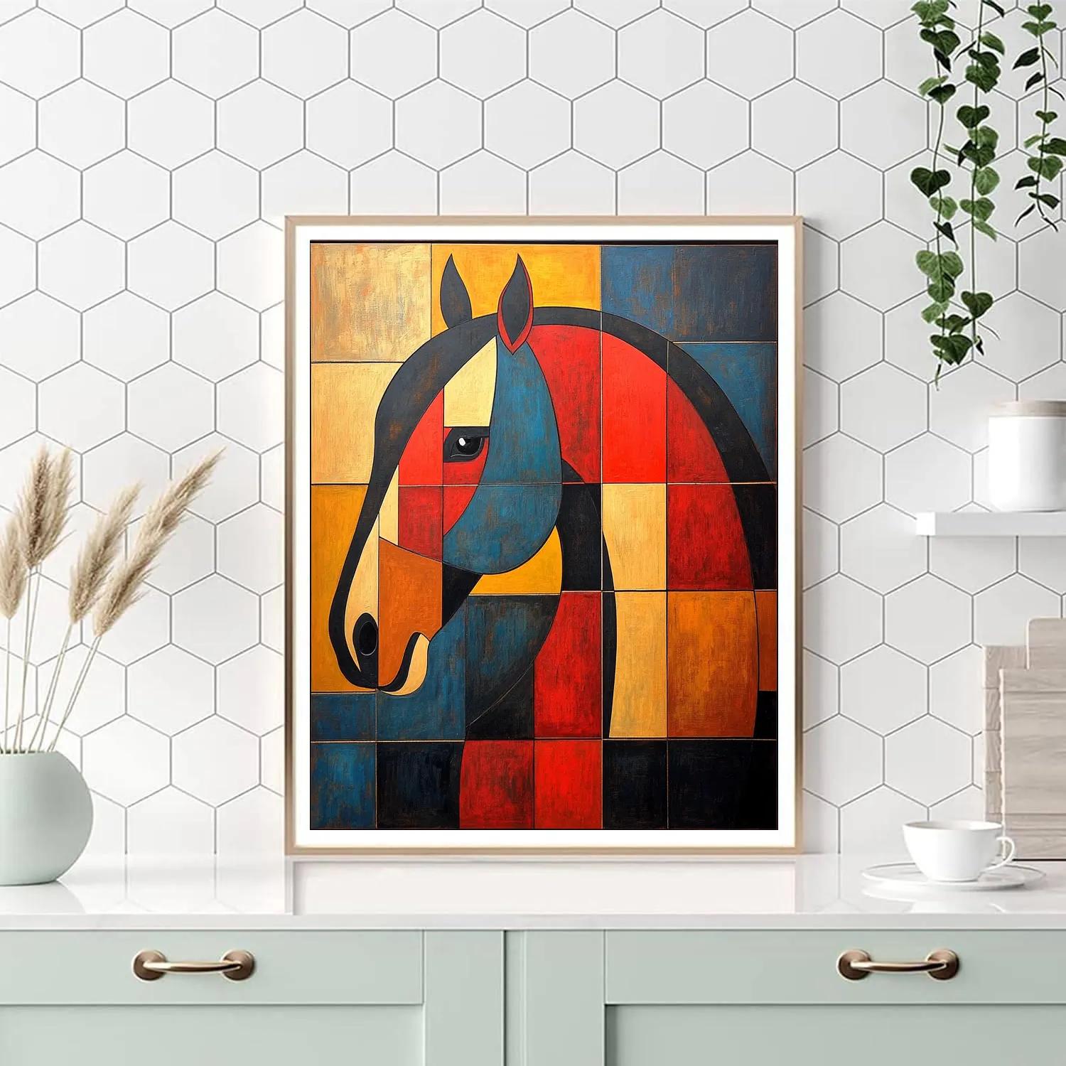 Pablo Picasso Inspired Mythic Horse paint by numbers