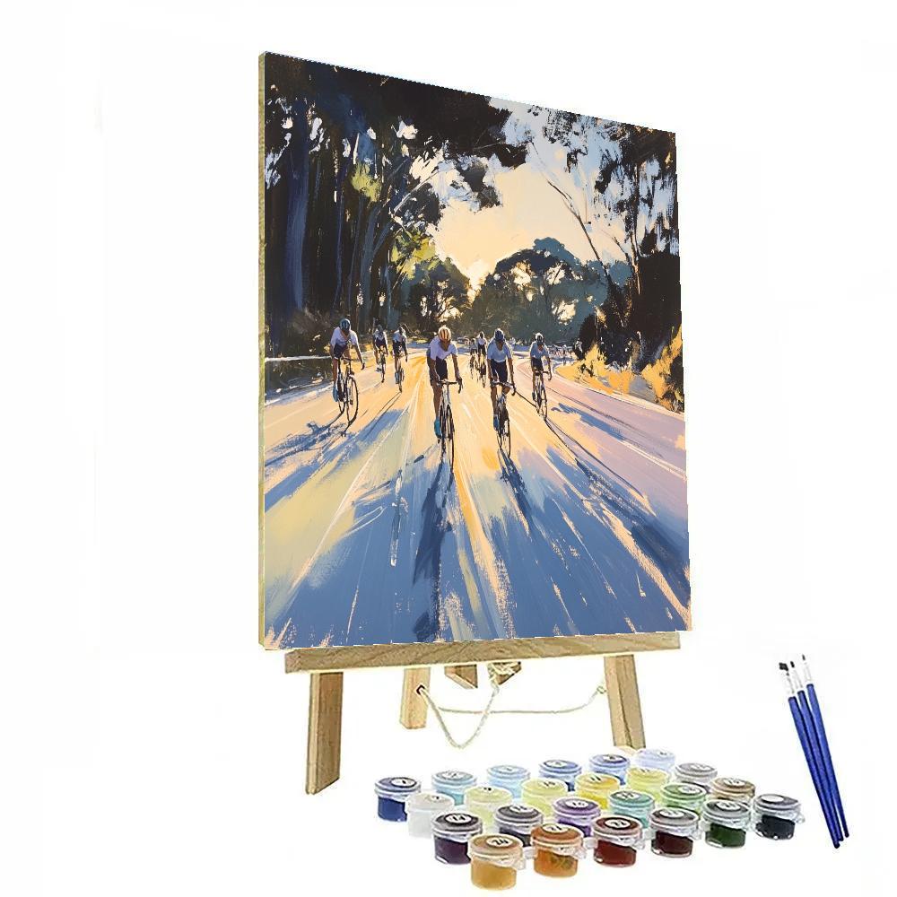 Edgar Degas Inspired Cyclists At Dusk paint by numbers