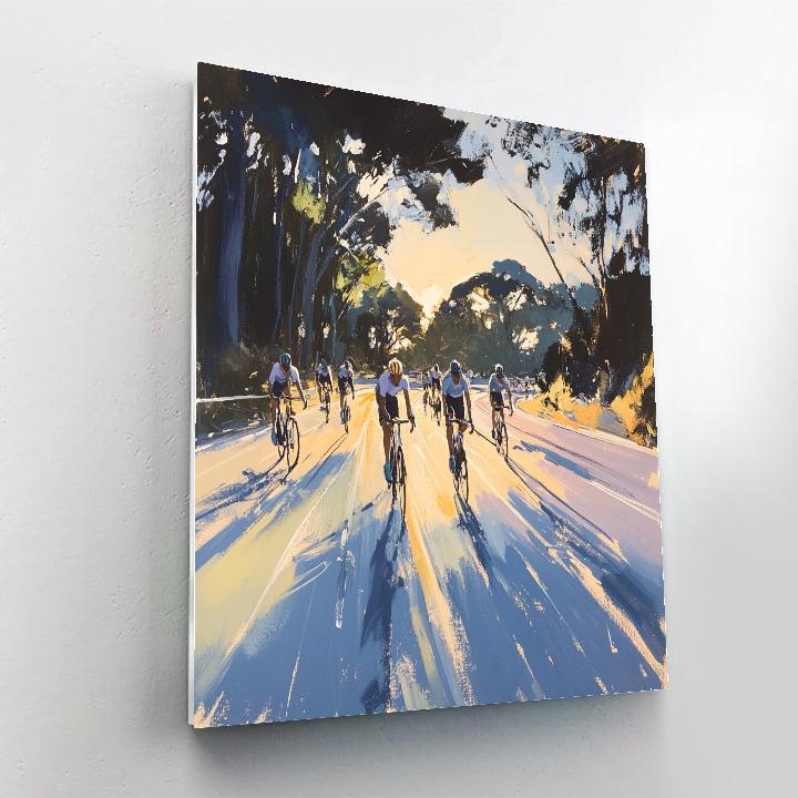 Edgar Degas Inspired Cyclists At Dusk paint by numbers