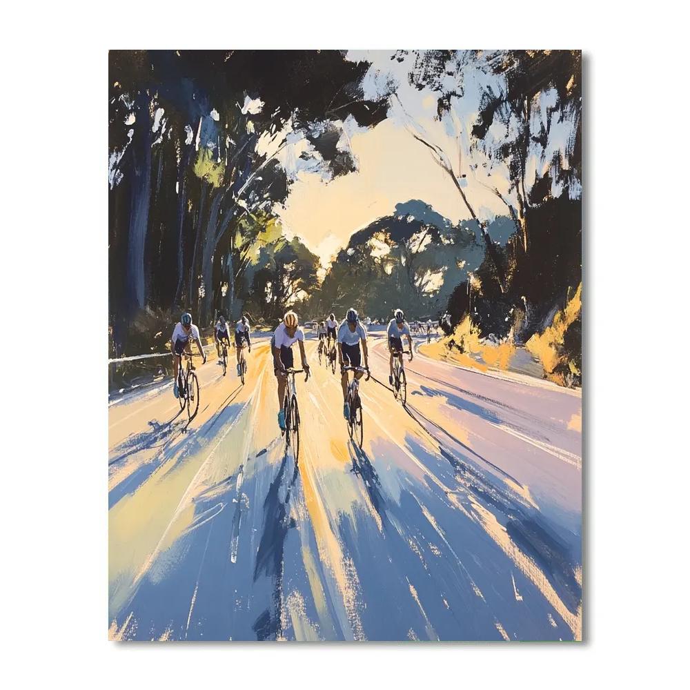 Edgar Degas Inspired Cyclists At Dusk paint by numbers