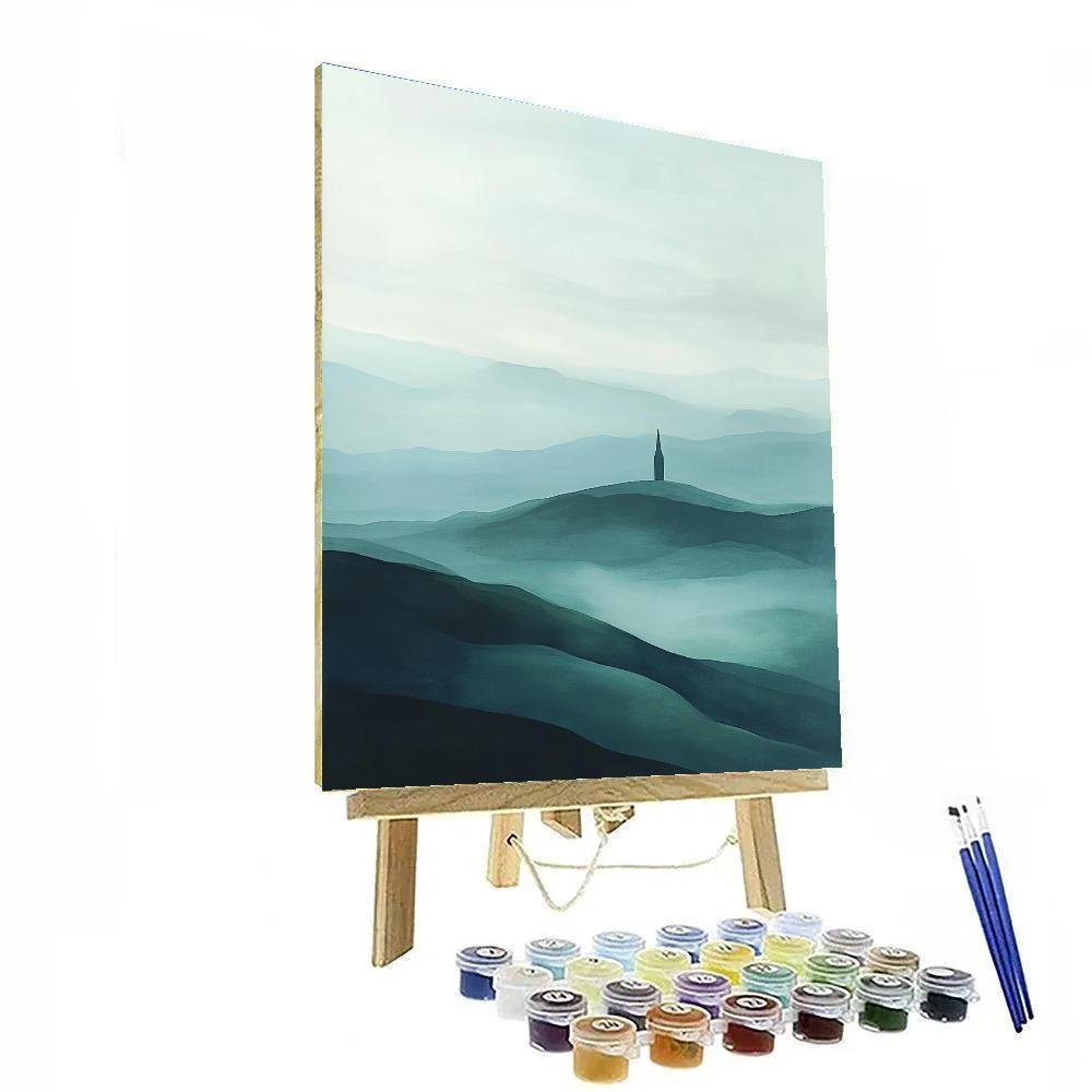 Caspar David Friedrich Inspired Lone Tower DIY paint by numbers