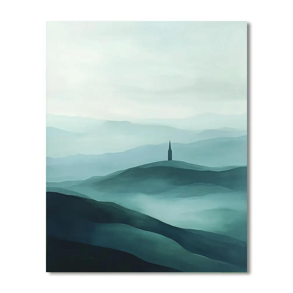 Caspar David Friedrich Inspired Lone Tower DIY paint by numbers