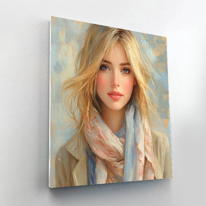Amedeo Modigliani Inspired Portrait With Scarf paint by numbers