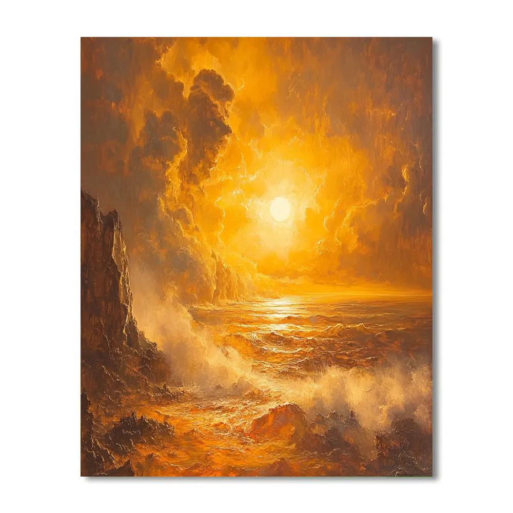 J.M.W. Turner Inspired Volcano At Dawn paint by numbers