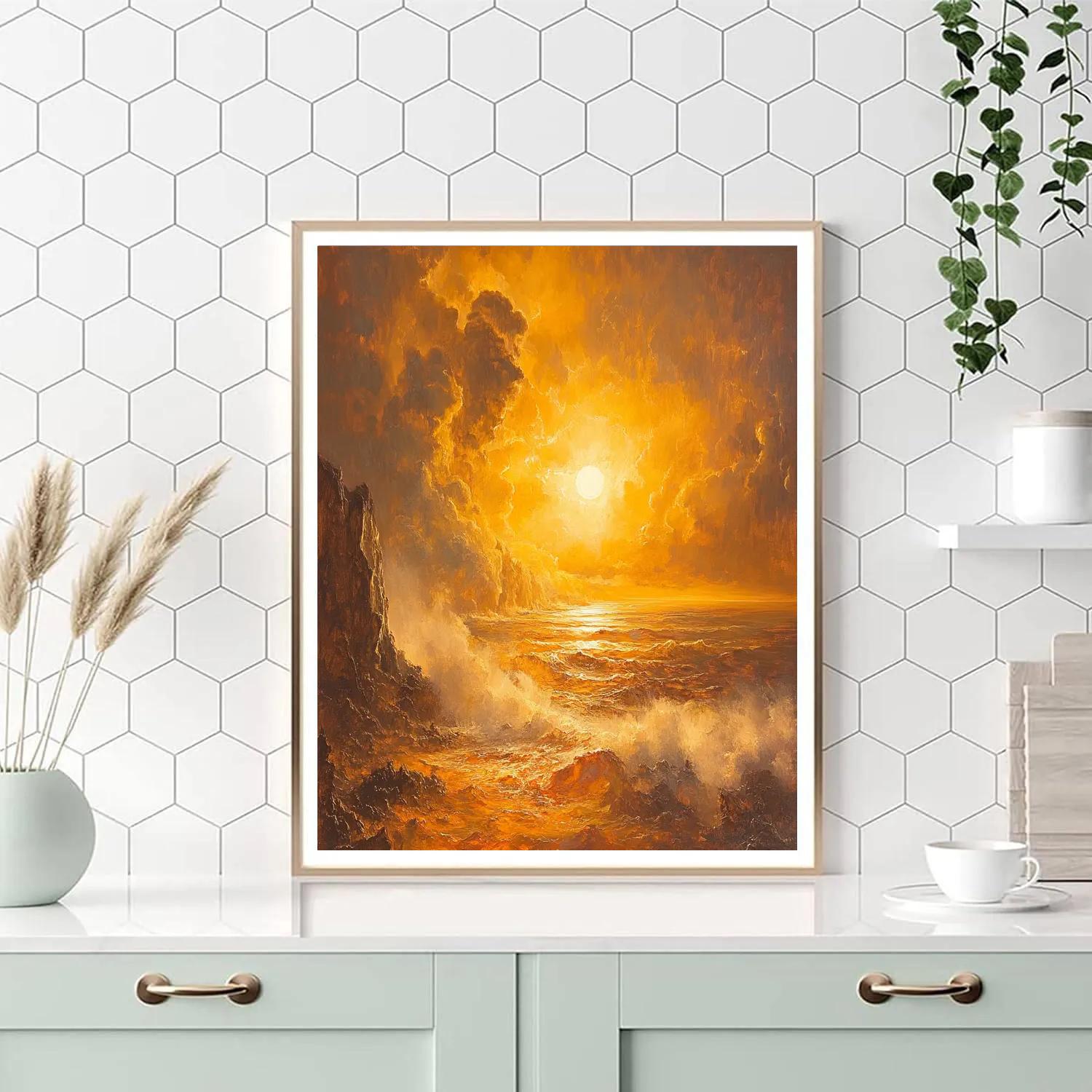 J.M.W. Turner Inspired Volcano At Dawn paint by numbers