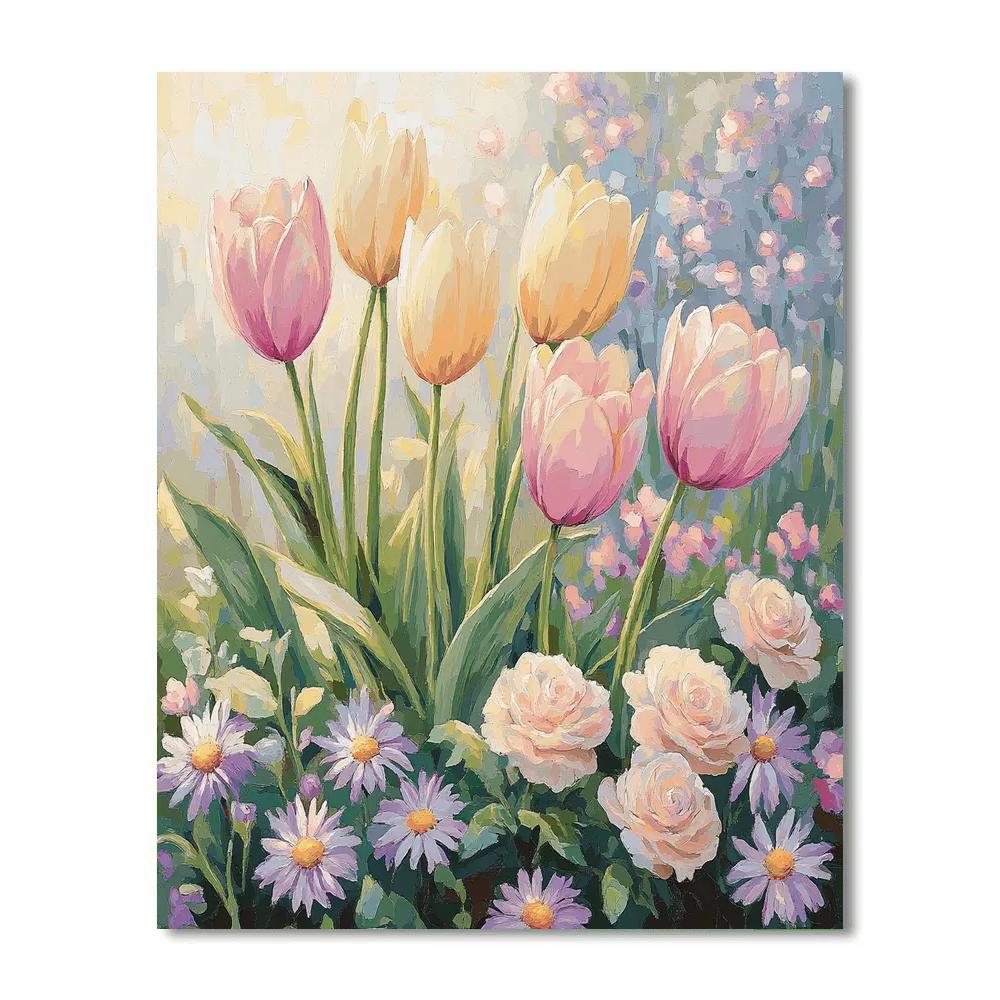 Monet Inspired Sunrise Gardens Paint by numbers art