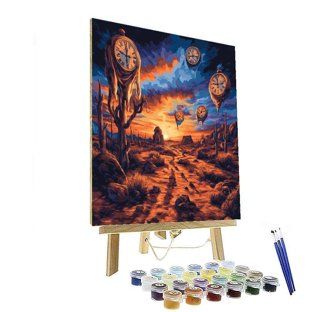 Salvador Dali Inspired Surreal Desert Sunset DIY paint by numbers