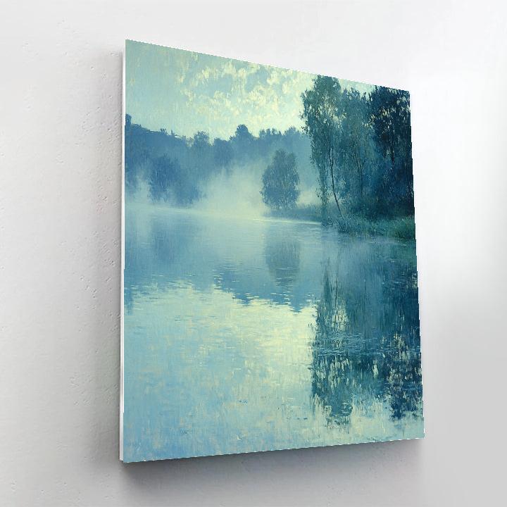 Claude Monet Inspired Foggy Lakeside Morning paint by color
