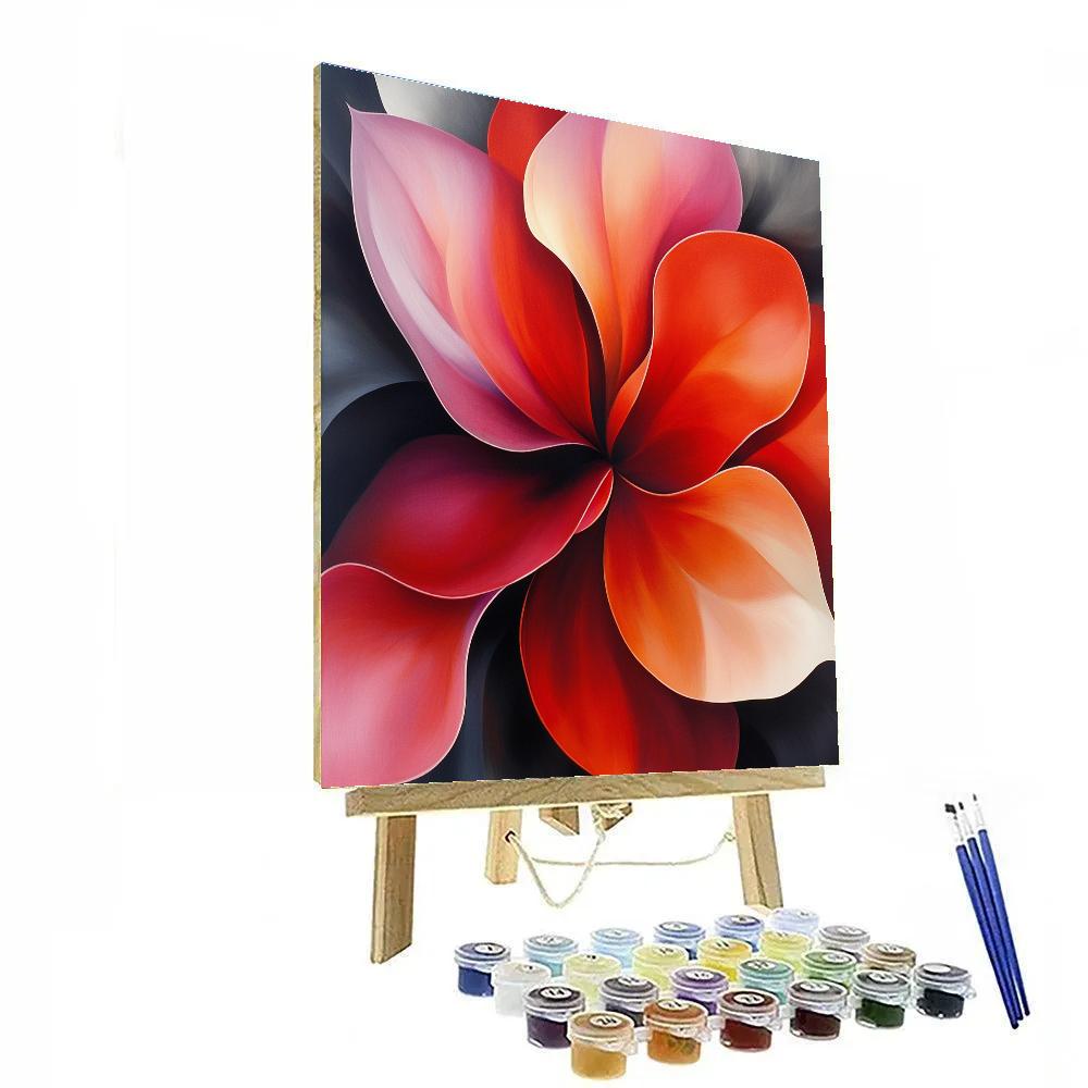 Georgia O’Keeffe Inspired Vibrant Floral Closeup paint by numbers