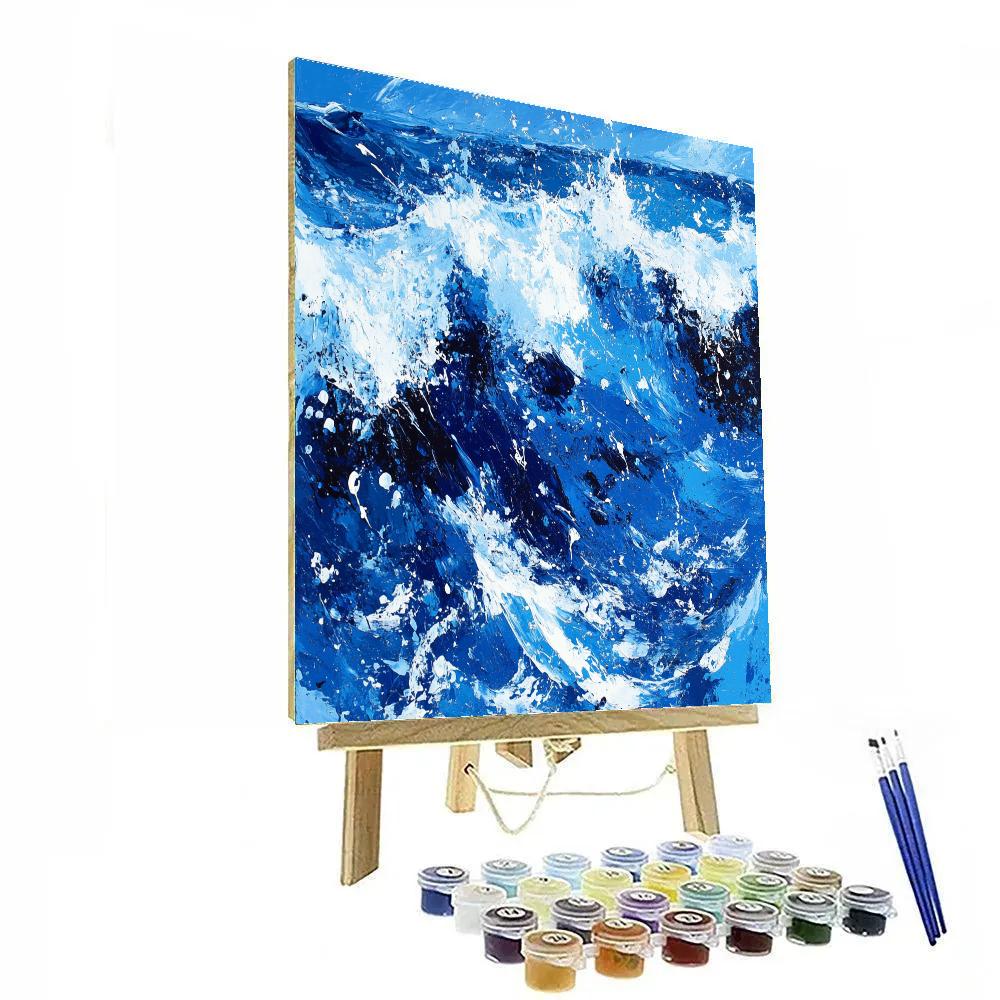 Jackson Pollock Inspired Ocean Waves Energy Number painting